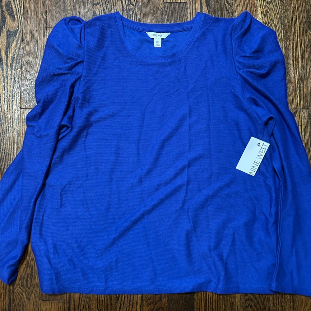 Nine West Royal Blue Long Sleeve Top